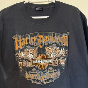 Harley-Davidson Black and Orange Long Sleeve Tee